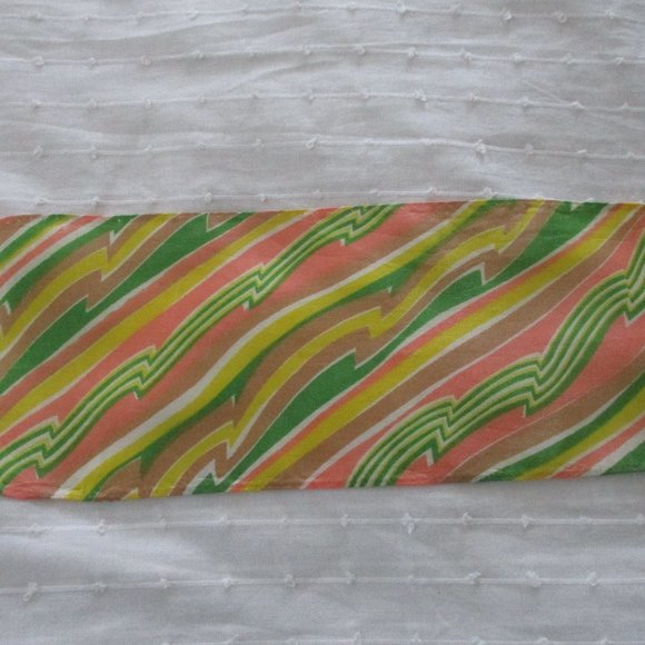 1990s peach & green petite scarf - Picture 3 of 7